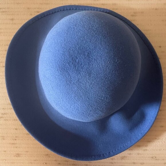 Frank Olive Private Collection Bowler-style Blue Vintage Hat - Picture 4 of 4